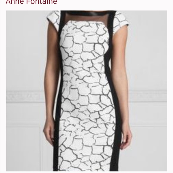 Anne Fontaine Dresses & Skirts - Anne Fontaine PENDA Cracked Print Blk and Wht Cap